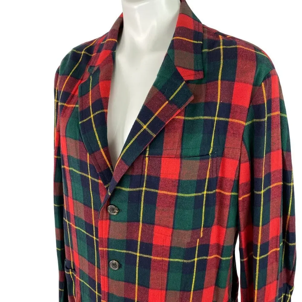 Polo Ralph Lauren Blazer Jacket Plaid Cotton Ultra Lightweight Men's Size XL